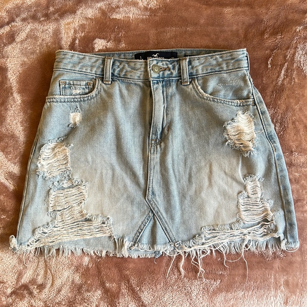 Hollister Distressed Jean Skirt